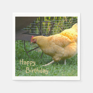 Serviette En Papier Joyeux Anniversaire Poulet Napkin