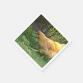 Serviette En Papier Joyeux Anniversaire Poulet Napkin (Coin)