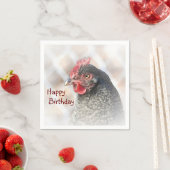 Serviette En Papier Joyeux Anniversaire Poulet Napkin (En situation)