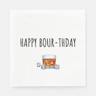 Serviette En Papier Joyeux anniversaire pour Bourbon Lover