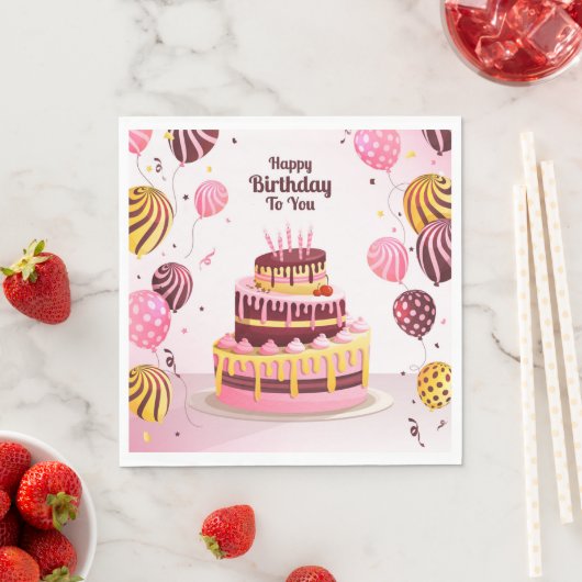 Serviette En Papier Joyeux Anniversaire Pour Vous (En situation)