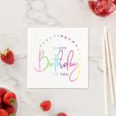 Serviette En Papier Joyeux Anniversaire Pour Vous Couleurs Arc En Ciel (En situation)