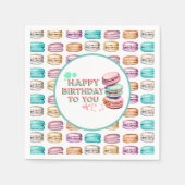 Serviette En Papier Joyeux Anniversaire Pour Vous | Macaron (Devant)