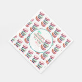 Serviette En Papier Joyeux Anniversaire Pour Vous | Macaron (Coin)