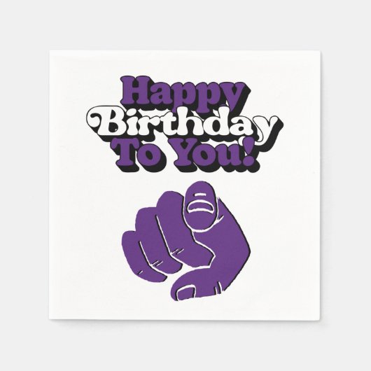 Serviette En Papier Joyeux Anniversaire Pour Vous Purple 3 Ply Napkins (Devant)