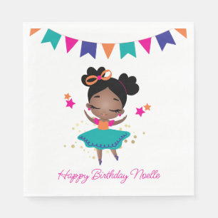 Serviette En Papier Joyeux anniversaire ! Princesse Ballerina avec Bow