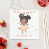 Serviette En Papier Joyeux anniversaire ! Princesse Ballerina avec cou (En situation)