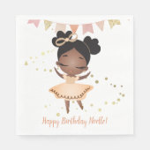 Serviette En Papier Joyeux anniversaire ! Princesse Ballerina avec cou (Devant)