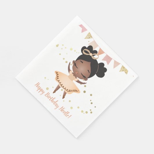 Serviette En Papier Joyeux anniversaire ! Princesse Ballerina avec cou (Coin)