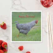 Serviette En Papier Joyeux Anniversaire Promenade de poulet (En situation)