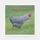 Serviette En Papier Joyeux Anniversaire Promenade de poulet (Devant)