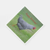 Serviette En Papier Joyeux Anniversaire Promenade de poulet (Coin)