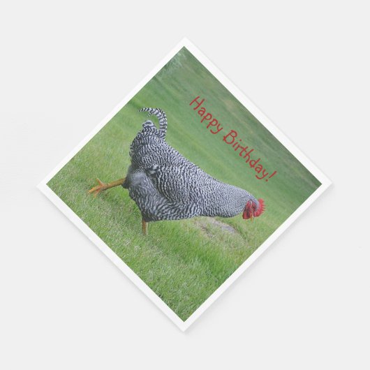 Serviette En Papier Joyeux Anniversaire Promenade de poulet (Coin)