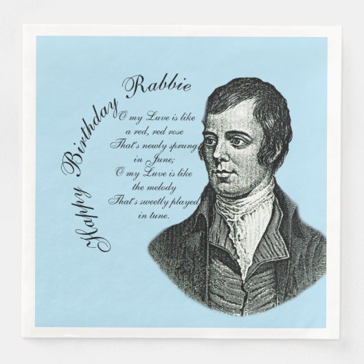 Serviette En Papier Joyeux Anniversaire Rabbie - Robert Burns (Devant)