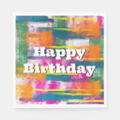 Serviette En Papier Joyeux anniversaire Rainbow Abstrait (Devant)