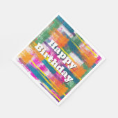 Serviette En Papier Joyeux anniversaire Rainbow Abstrait (Coin)