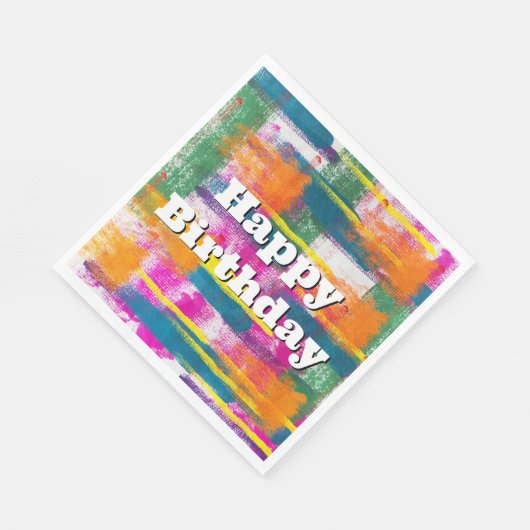 Serviette En Papier Joyeux anniversaire Rainbow Abstrait (Coin)