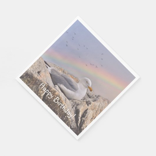 Serviette En Papier Joyeux anniversaire Rainbow Seagull (Coin)