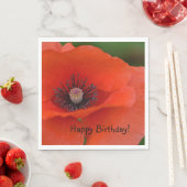 Serviette En Papier Joyeux Anniversaire Red Poppy (En situation)