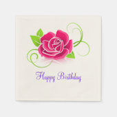 Serviette En Papier Joyeux Anniversaire rose (Devant)