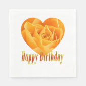 Serviette En Papier Joyeux anniversaire rose jaune coeur1 (Devant)
