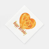 Serviette En Papier Joyeux anniversaire rose jaune coeur1 (Coin)
