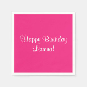Serviette En Papier Joyeux anniversaire rose (nom) Leanna