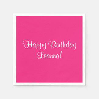 Serviette En Papier Joyeux anniversaire rose (nom) Leanna