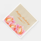 Serviette En Papier Joyeux Anniversaire Roses roses roses (Coin)