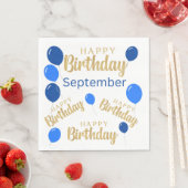 Serviette En Papier Joyeux anniversaire Septembre anniversaires Papier (En situation)