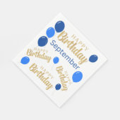 Serviette En Papier Joyeux anniversaire Septembre anniversaires Papier (Coin)