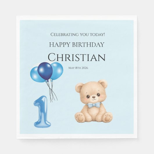 Serviette En Papier Joyeux anniversaire Serviettes (Devant)