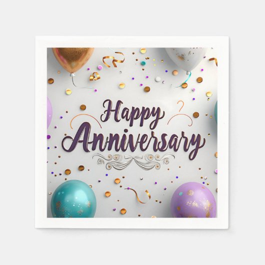 Serviette En Papier Joyeux Anniversaire serviettes (Devant)