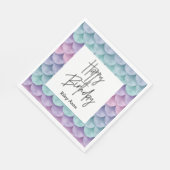 Serviette En Papier Joyeux Anniversaire Sirène écailles Napkin (Coin)
