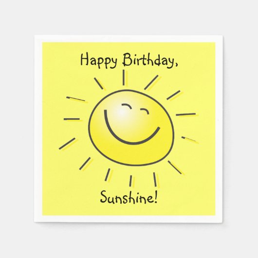 Serviette En Papier Joyeux anniversaire, soleil ! (Devant)