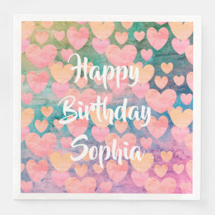 Serviette En Papier Joyeux anniversaire #Sophia serviettes de fête par