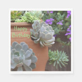 Serviette En Papier Joyeux Anniversaire Succulent Addict (Devant)