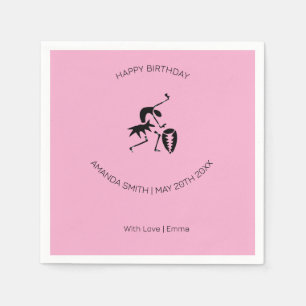 Serviette En Papier Joyeux anniversaire Super danseuse silhouette