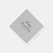 Serviette En Papier Joyeux anniversaire sur Argent (Coin)