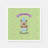 Serviette En Papier Joyeux Anniversaire Teddy Bear (Devant)