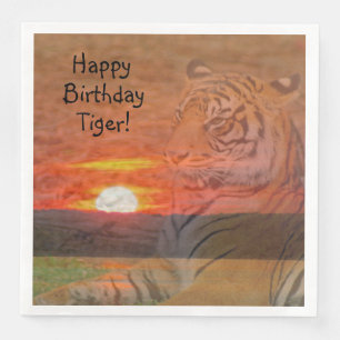 Serviette En Papier Joyeux Anniversaire Tigre