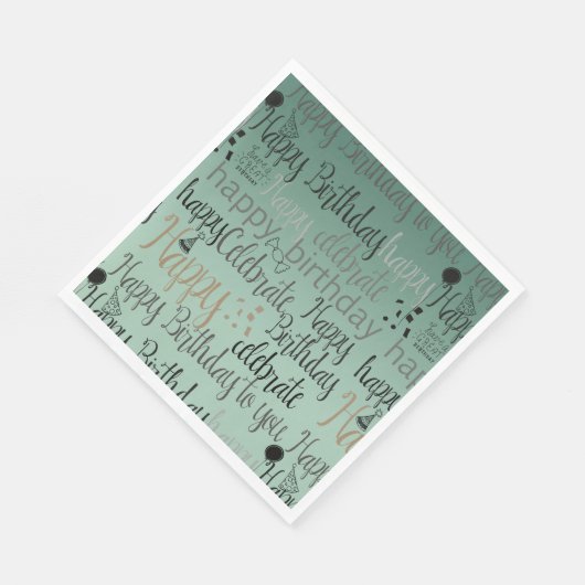 Serviette En Papier Joyeux Anniversaire Vert (Coin)