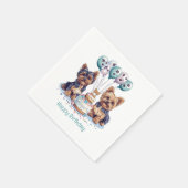 Serviette En Papier Joyeux anniversaire Yorkie Chien (Coin)