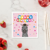 Serviette En Papier Joyeux anniversaire Zebra (En situation)