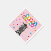 Serviette En Papier Joyeux anniversaire Zebra (Coin)