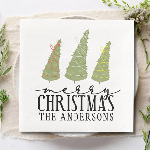 Serviette En Papier Joyeux arbres de Noël Joyeux Jardins Jours fériés