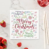 Serviette En Papier Joyeux Arbres de Noël Papier serviettes (En situation)