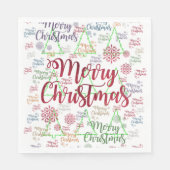 Serviette En Papier Joyeux Arbres de Noël Papier serviettes (Devant)