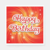 Serviette En Papier Joyeux Arrière - plan orange d'anniversaire (Devant)