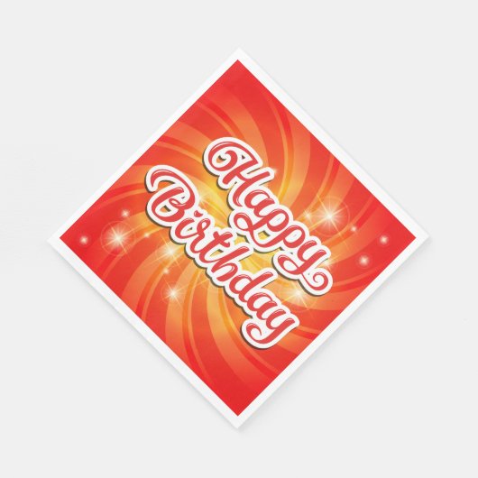 Serviette En Papier Joyeux Arrière - plan orange d'anniversaire (Coin)